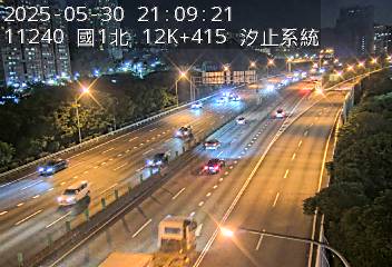 國道1號 北上 12K+415 高架汐止端到汐止系統交流道 距離1.1公里 氣溫20.8度