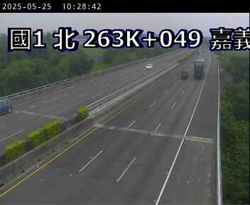 國道1號 北上 263K+049 嘉義交流道到民雄交流道 距離3.3公里 氣溫23.3度