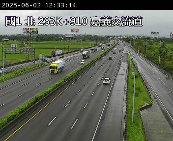 國道1號 北上 263K+910 嘉義交流道到民雄交流道 距離4.2公里 氣溫25.4度