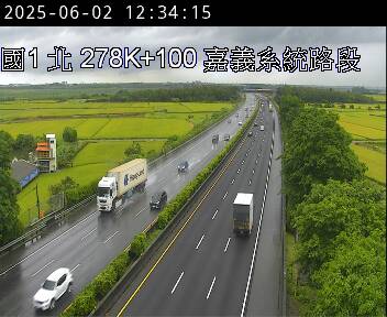國道1號 北上 278K+100 新營服務區到嘉義系統交流道 距離0.0公里 氣溫25度