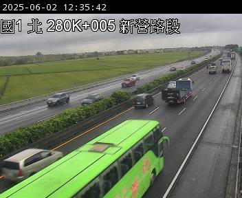 國道1號 北上 280K+000 新營服務區到嘉義系統交流道 距離1.9公里 氣溫25度