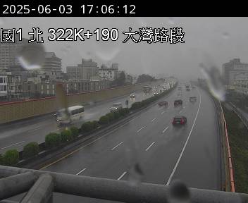 國道1號 北上 322K+190 大灣交流道到永康交流道 距離0.8公里 氣溫26.8度