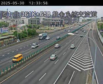 國道1號 北上 361K+650 鼎金系統交流道到楠梓交流道 距離0.5公里 氣溫25.4度