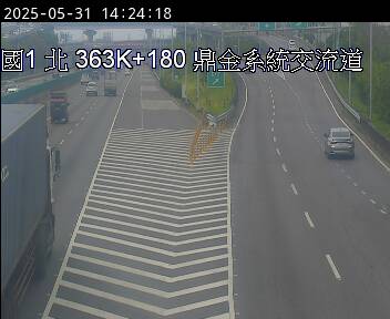 國道1號 北上 363K+200 高雄交流道到鼎金系統交流道 距離0.4公里 氣溫27.2度