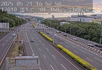 國道1號 北上 70K+150 高架楊梅端到楊梅交流道 距離0.6公里 氣溫30.1度