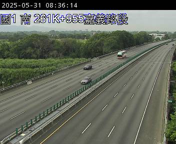 國道1號 南下 262K+005 民雄交流道到嘉義交流道 距離2.8公里 氣溫24.7度