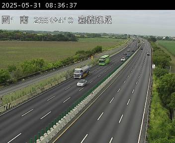 國道1號 南下 265K+410 嘉義交流道到水上交流道 距離2.6公里 氣溫24.8度