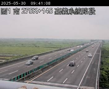 國道1號 南下 275K+100 嘉義系統交流道到新營服務區 距離1.4公里 氣溫22.1度
