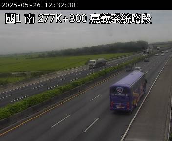 277K+300 嘉義系統交流道到新營服務區 氣溫25.3度