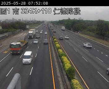 334K+100 仁德系統交流道到仁德服務區 氣溫25.8度