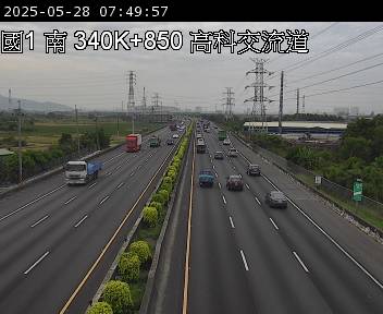 340K+800 路竹交流道到高科交流道 氣溫25.2度