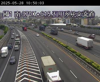 370K+615 五甲系統交流道到五甲交流道 氣溫28.7度