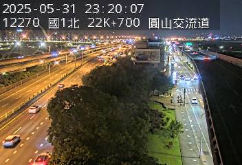 國道1號汐止五股高架道路 北上 22K+700 環北交流道到下塔悠交流道 距離0.0公里 氣溫25.4度