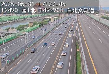 國道1號汐止五股高架道路 北上 24K+900 環北交流道到下塔悠交流道 距離0.3公里 氣溫27.2度
