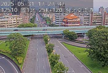 國道1號汐止五股高架道路 北上 25K+120 環北交流道到下塔悠交流道 距離0.1公里 氣溫27.2度