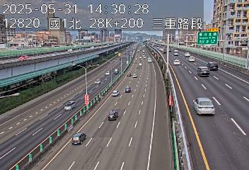 國道1號汐止五股高架道路 北上 28K+200 五股轉接道交流道到環北交流道 距離1.2公里 氣溫25.5度