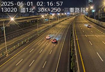 國道1號汐止五股高架道路 北上 30K+250 五股轉接道交流道到環北交流道 距離0.6公里 氣溫24.8度