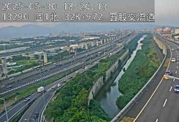 國道1號汐止五股高架道路 北上 32K+972 泰山轉接道交流道到五股轉接道交流道 距離0.2公里 氣溫19.8度