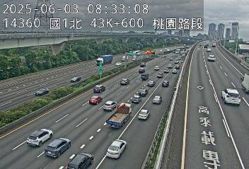 國道1號五股楊梅高架道路 北上 43K+600 機場系統交流道到泰山轉接道交流道 距離1.0公里 氣溫28度