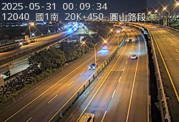 國道1號汐止五股高架道路 南下 20K+450 堤頂交流道到下塔悠交流道 距離0.1公里 氣溫22.8度