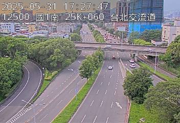 國道1號汐止五股高架道路 南下 25K+060 下塔悠交流道到環北交流道 距離0.2公里 氣溫27.2度