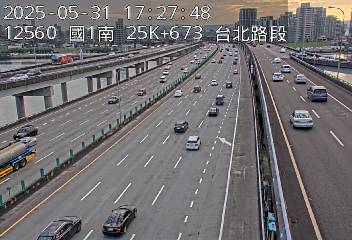 國道1號汐止五股高架道路 南下 25K+673 下塔悠交流道到環北交流道 距離0.5公里 氣溫27.2度