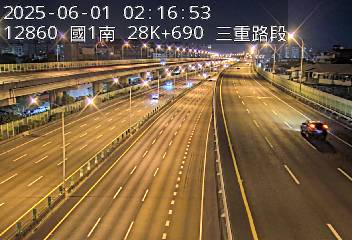 國道1號汐止五股高架道路 南下 28K+690 環北交流道到五股轉接道交流道 距離0.9公里 氣溫24.8度