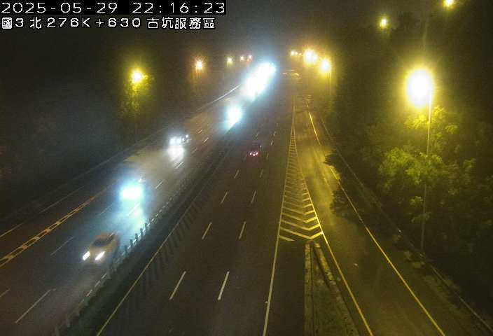 國道3號 北上 276K+630 古坑服務區到古坑(南)交流道 距離1.7公里 氣溫28.8度