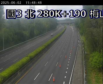 國道3號 北上 280K+190 竹崎交流道到梅山交流道 距離2.0公里 氣溫24.9度