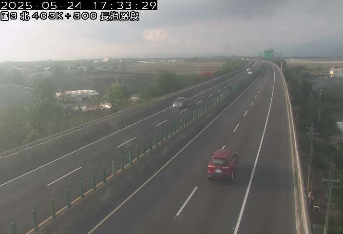 國道3號 北上 403K+300 麟洛交流道到長治交流道 距離2.2公里 氣溫34度