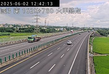 國道3號 南下 162K+780 苑裡交流道到大甲交流道 距離2.1公里 氣溫24.1度