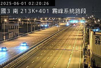 國道3號 南下 213K+401 霧峰交流道到霧峰系統交流道 距離1.0公里 氣溫23.4度