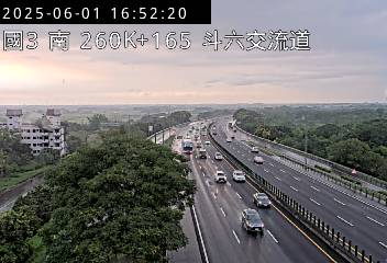 國道3號 南下 260K+165 南雲交流道到斗六交流道 距離0.0公里 氣溫28.3度