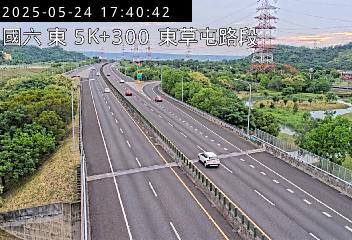 國道6號 東向 5K+300 東草屯交流道到國姓交流道 距離4.6公里 氣溫26度