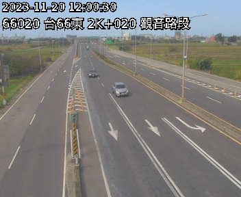 台66線 東向 2K+020 觀音交流道到觀音一交流道 距離3.6公里 氣溫27.1度