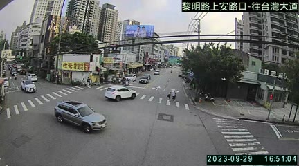 台中市道路 黎明路三段與上安路(右側車流往台灣大道)