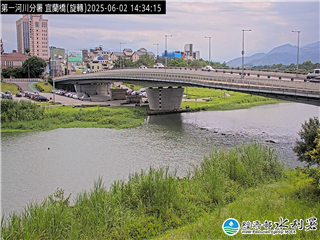 水利署防災影像  蘭陽溪 宜蘭橋 距離1.4公里 氣溫22.9度