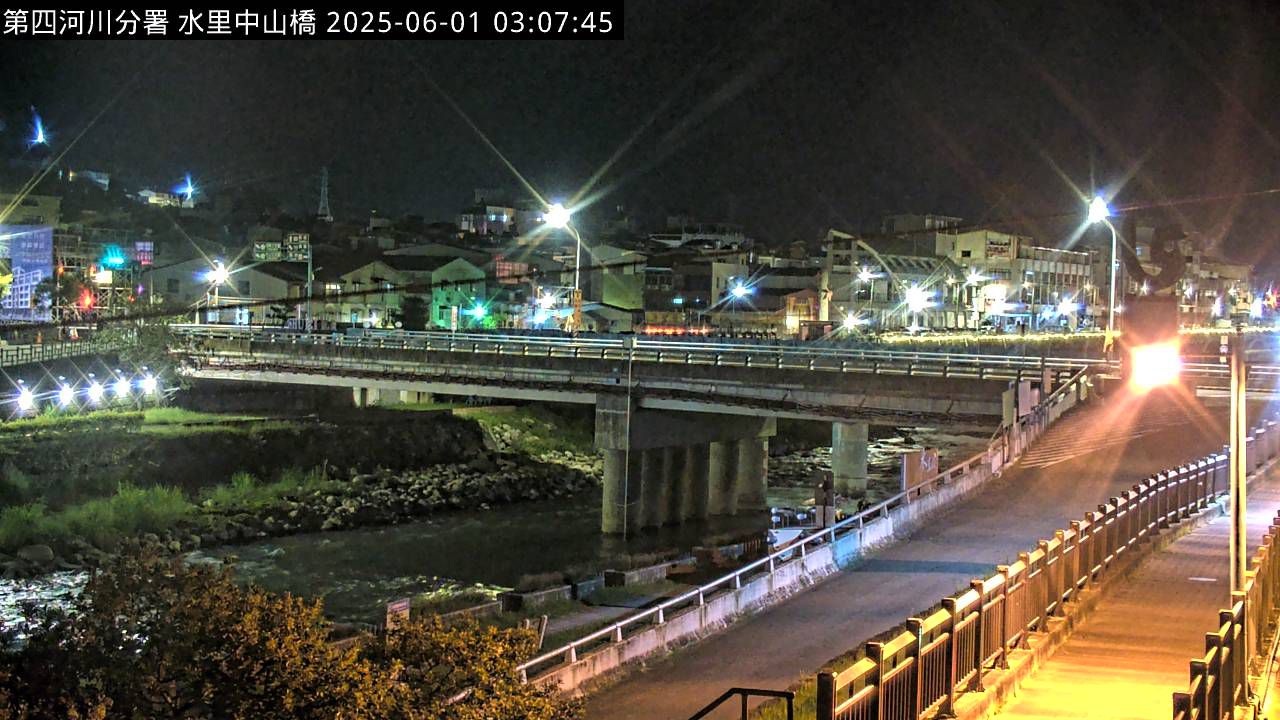 水利署水資源  防災中心 玉峰大橋 中山橋 距離5.3公里 氣溫25度