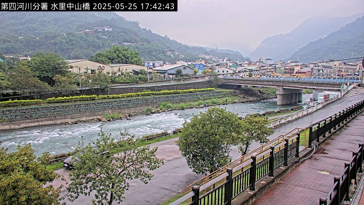 水利署水資源  防災中心 玉峰大橋 中山橋 距離9.7公里 氣溫25.1度