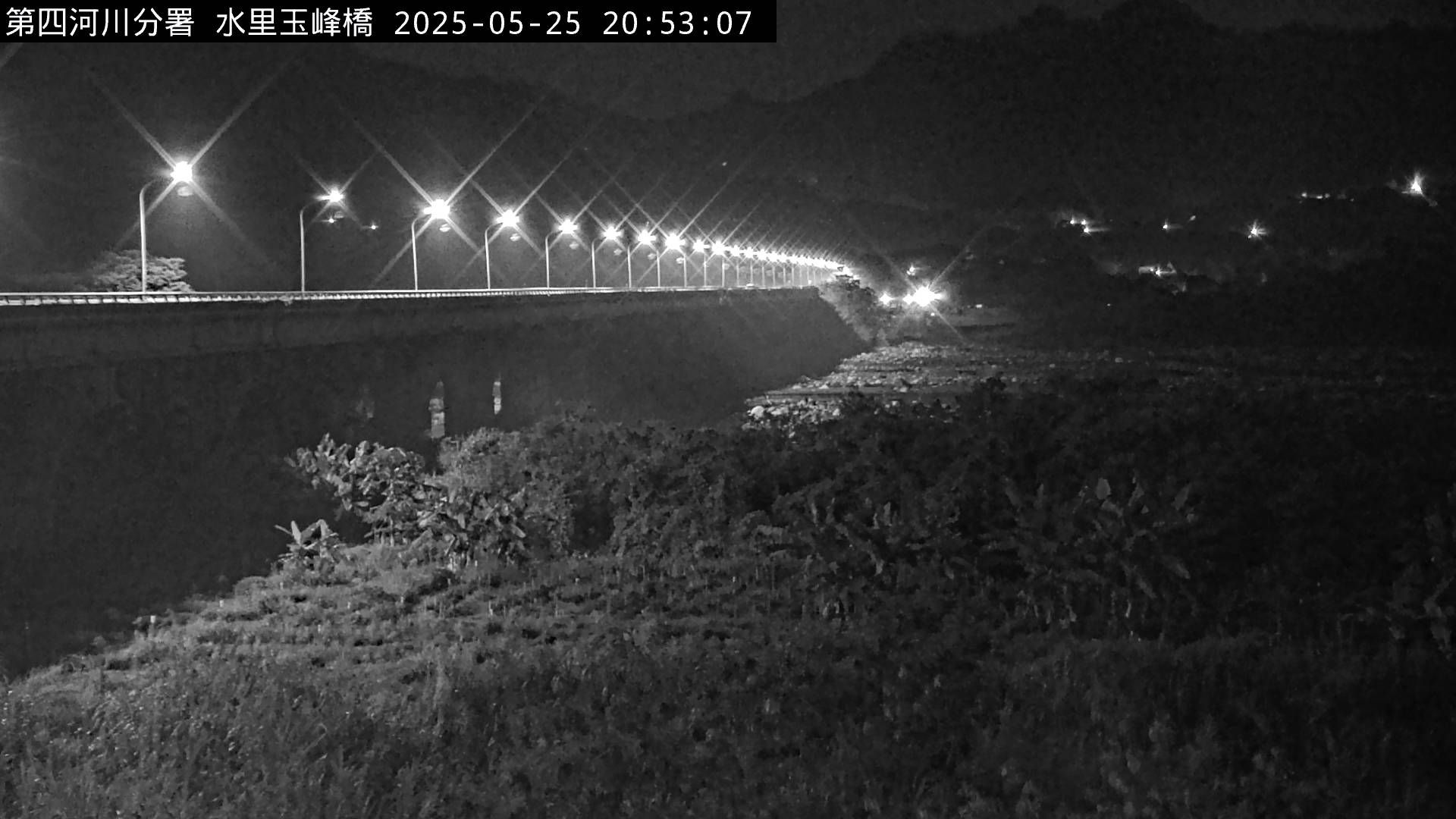 水利署水資源  防災中心 玉峰大橋 水尺 距離9.7公里 氣溫25.1度