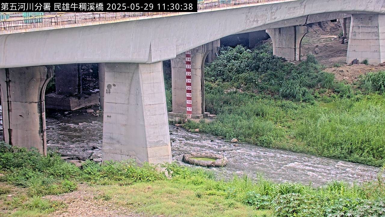 水利署水資源  防災中心 牛稠溪橋(固定鏡頭) 距離0.9公里 氣溫27.8度