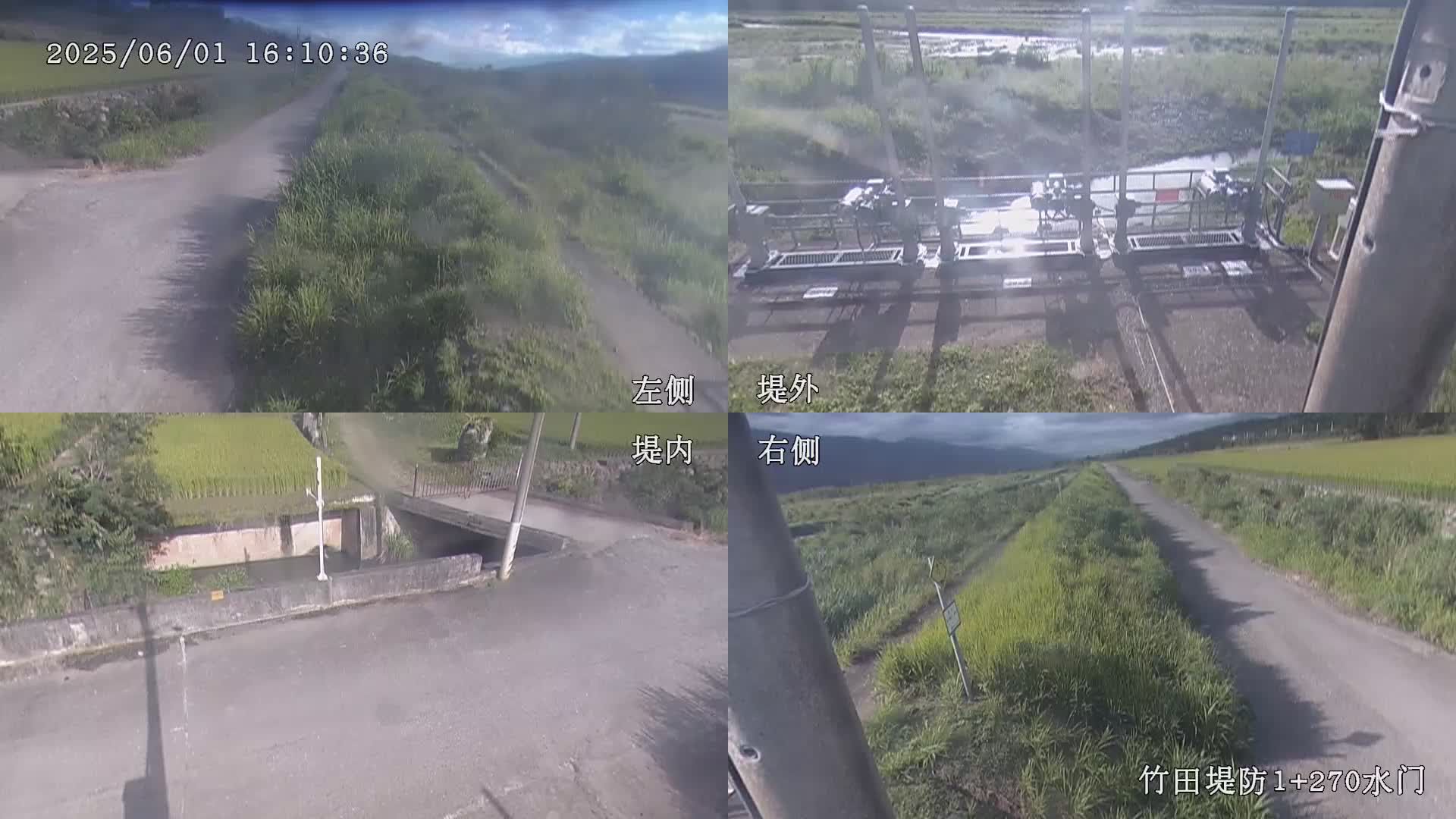 水利署水資源 九河局 竹田堤防1+270水門 全景攝影機 雨量12毫米