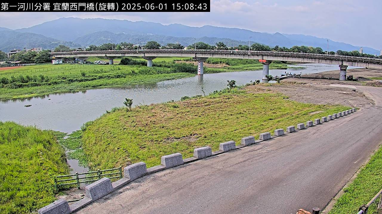 水利署水資源  防災中心 宜蘭西門橋(旋轉鏡頭) 距離0.8公里 氣溫22.9度