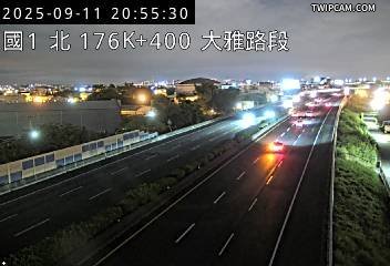 國道一號 176K+400 北向 台中交流道到大雅交流道 距離728公尺