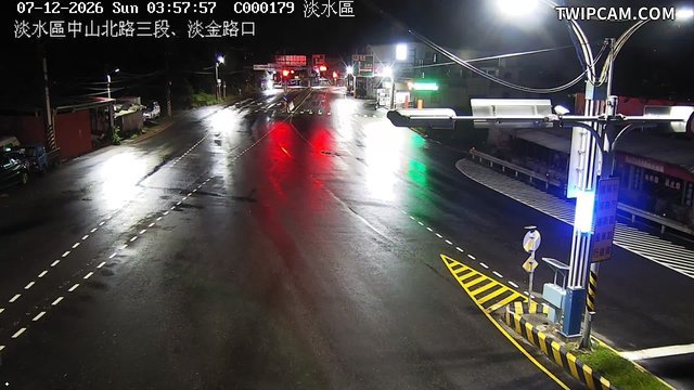 新北市道路 淡水區中山北路三段、淡金路口即時影像